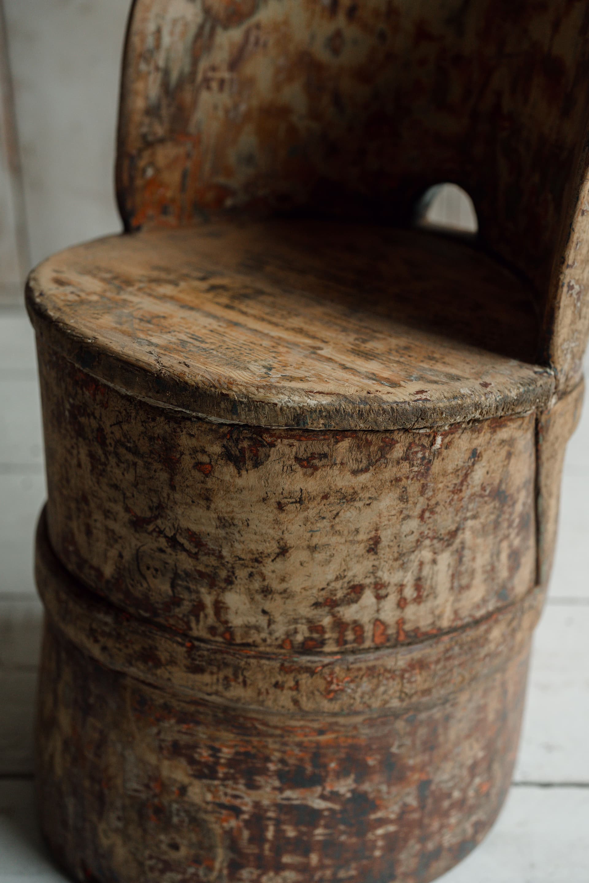 A Rare Norwegian Folk Art Kubbestol