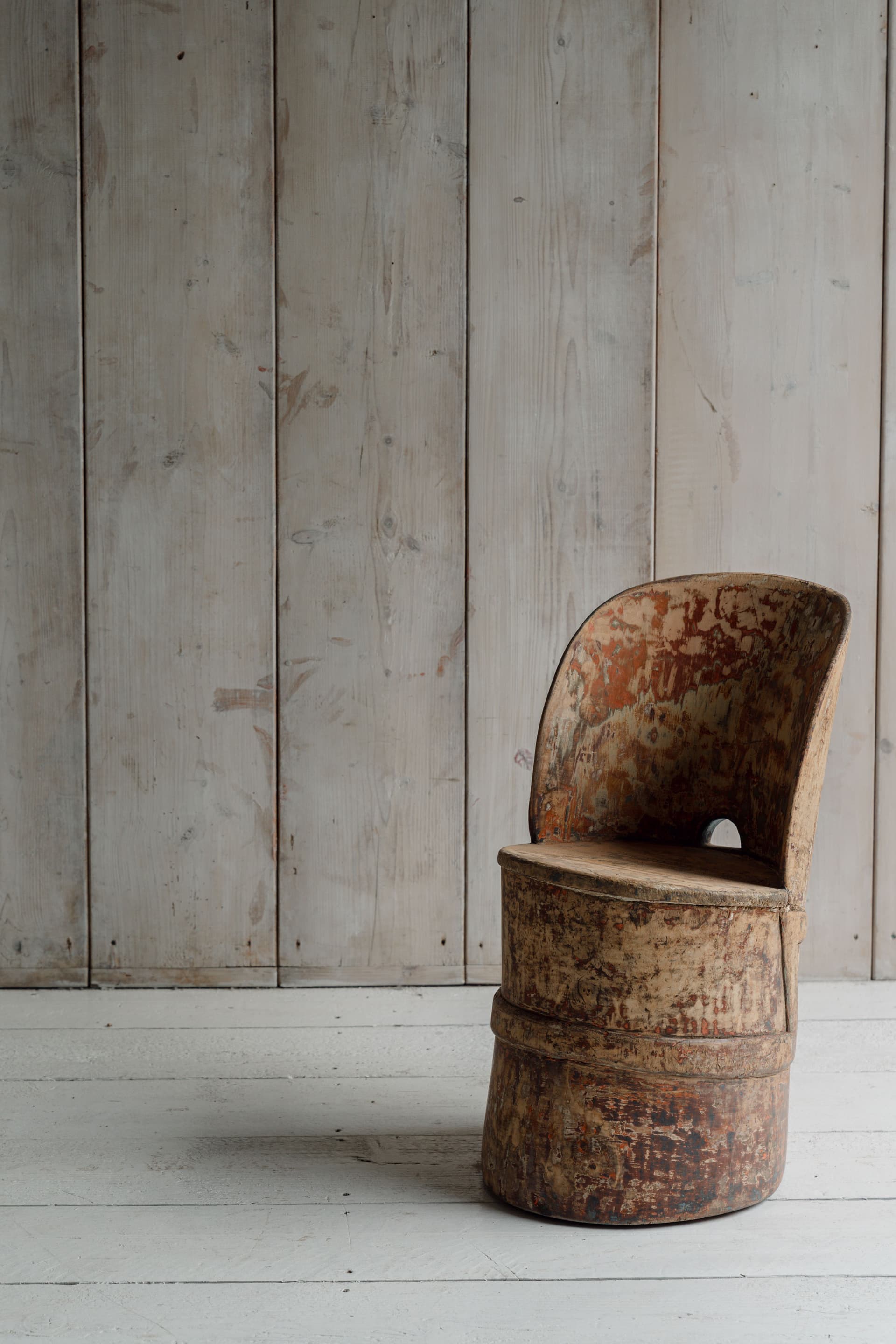 A Rare Norwegian Folk Art Kubbestol