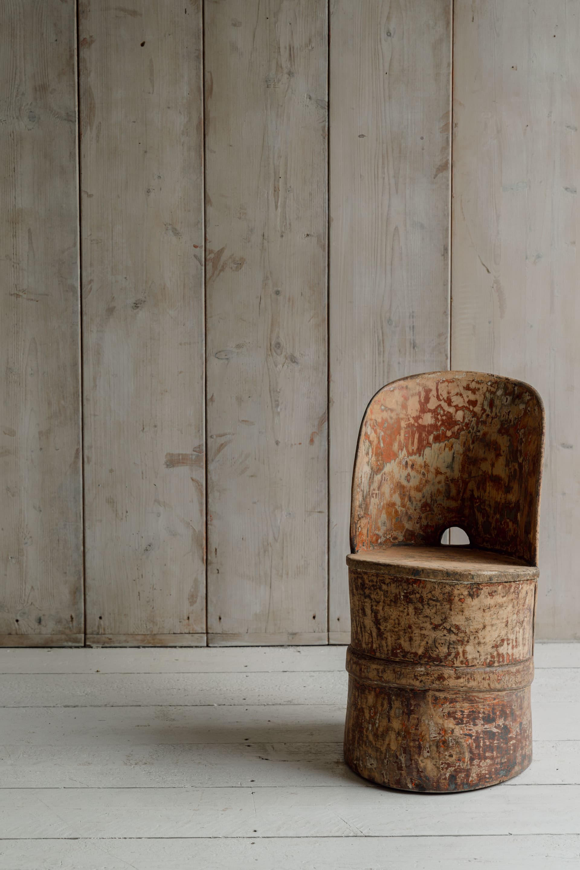 A Rare Norwegian Folk Art Kubbestol