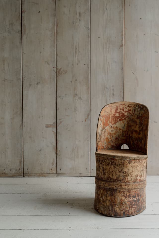 A Rare Norwegian Folk Art Kubbestol