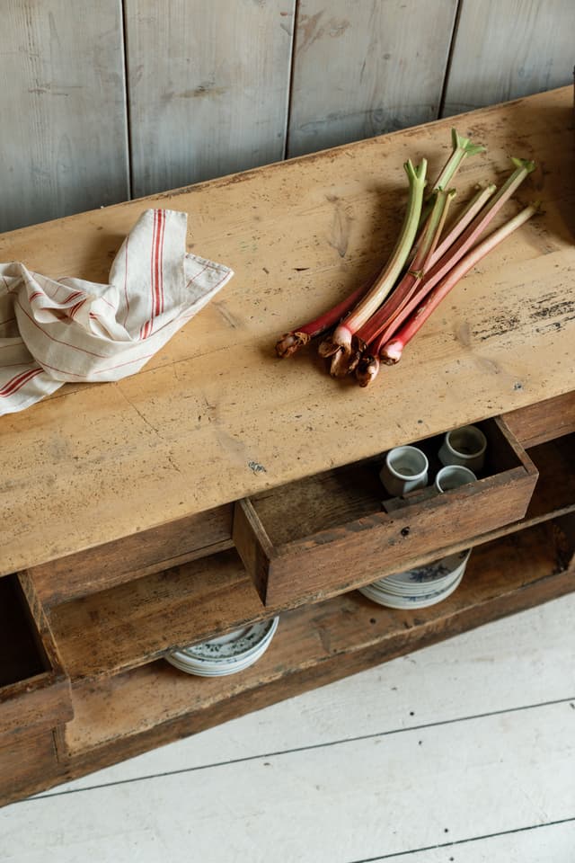 French Pine Workbench with Original Paint Patina