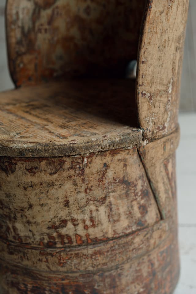 A Rare Norwegian Folk Art Kubbestol