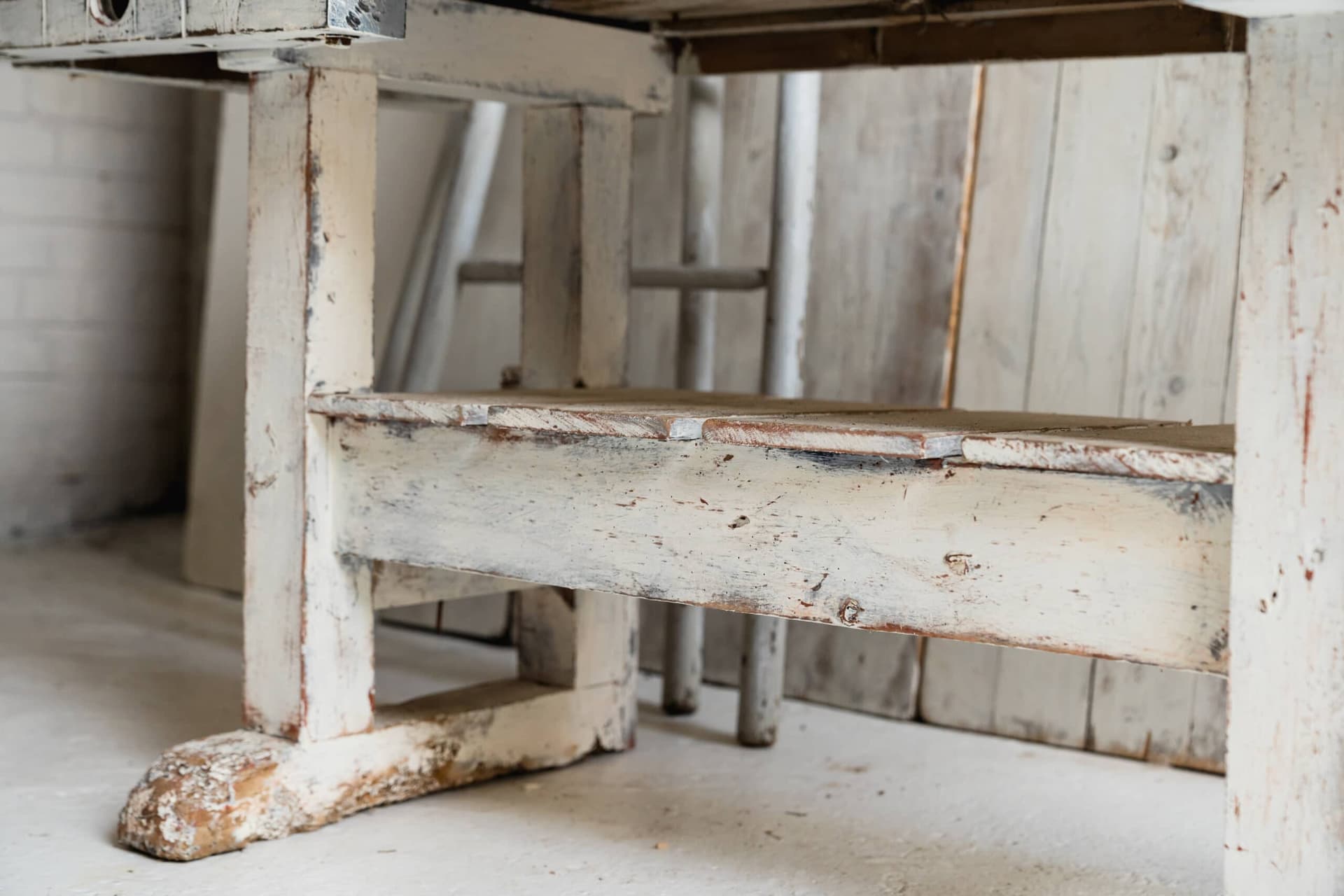 Powder Blue and White French Rustic Workbench