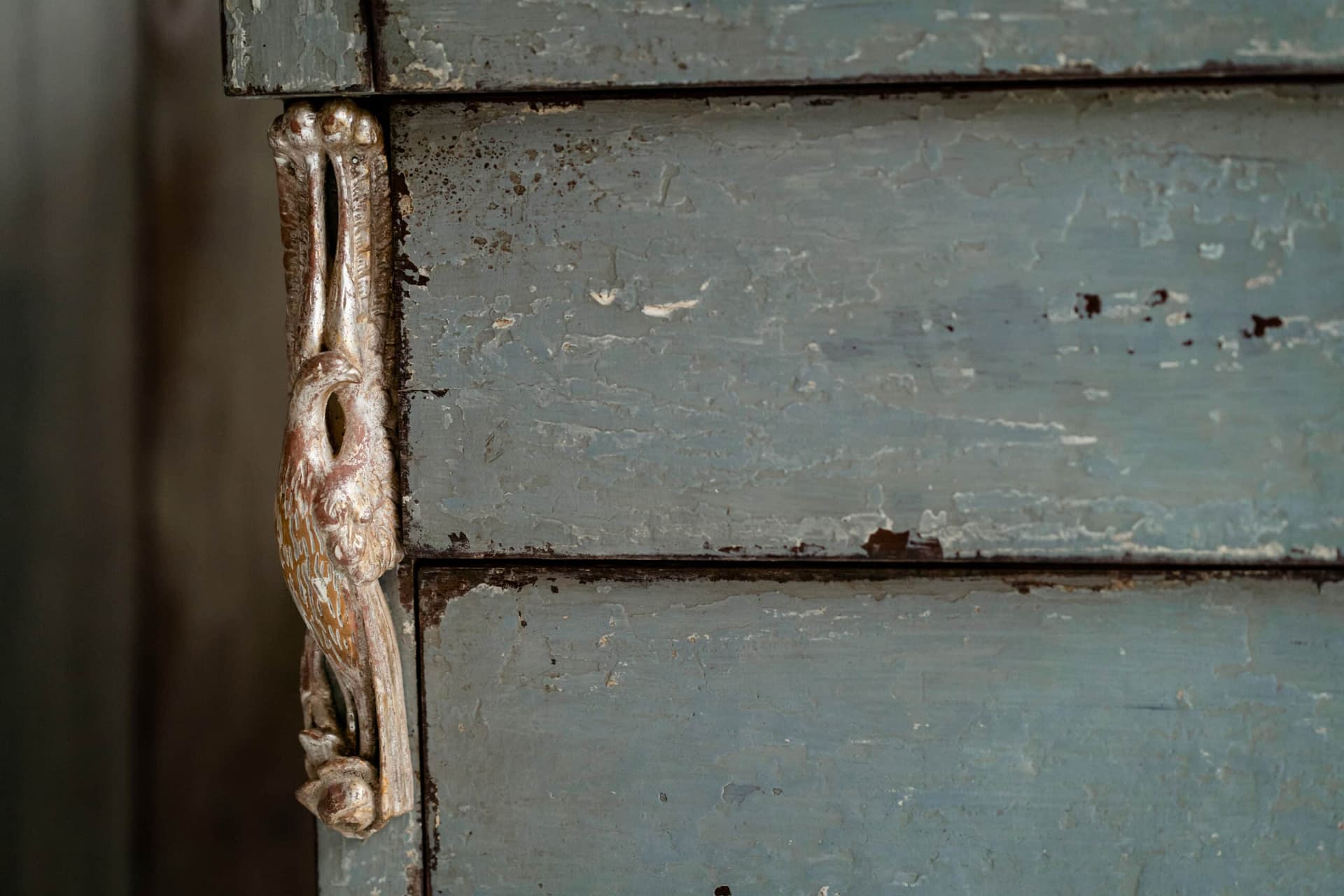 Original Swedish Gustavian Light Powder Blue Painted Commode c.1780