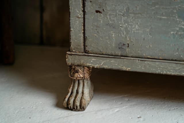 Original Swedish Gustavian Light Powder Blue Painted Commode c.1780