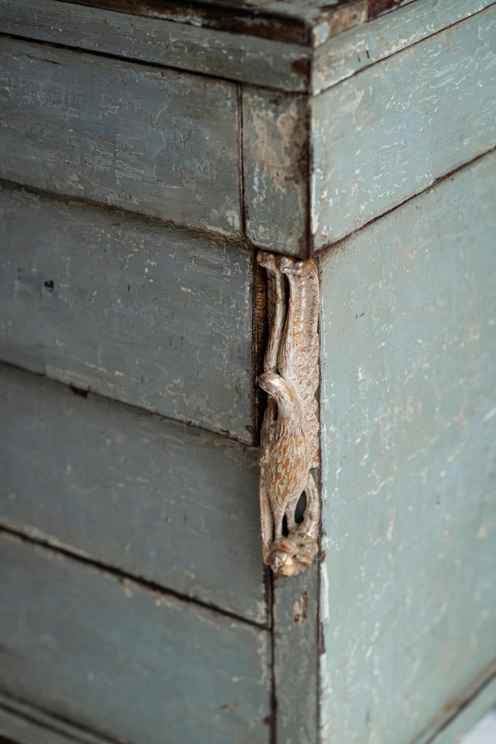Original Swedish Gustavian Light Powder Blue Painted Commode c.1780
