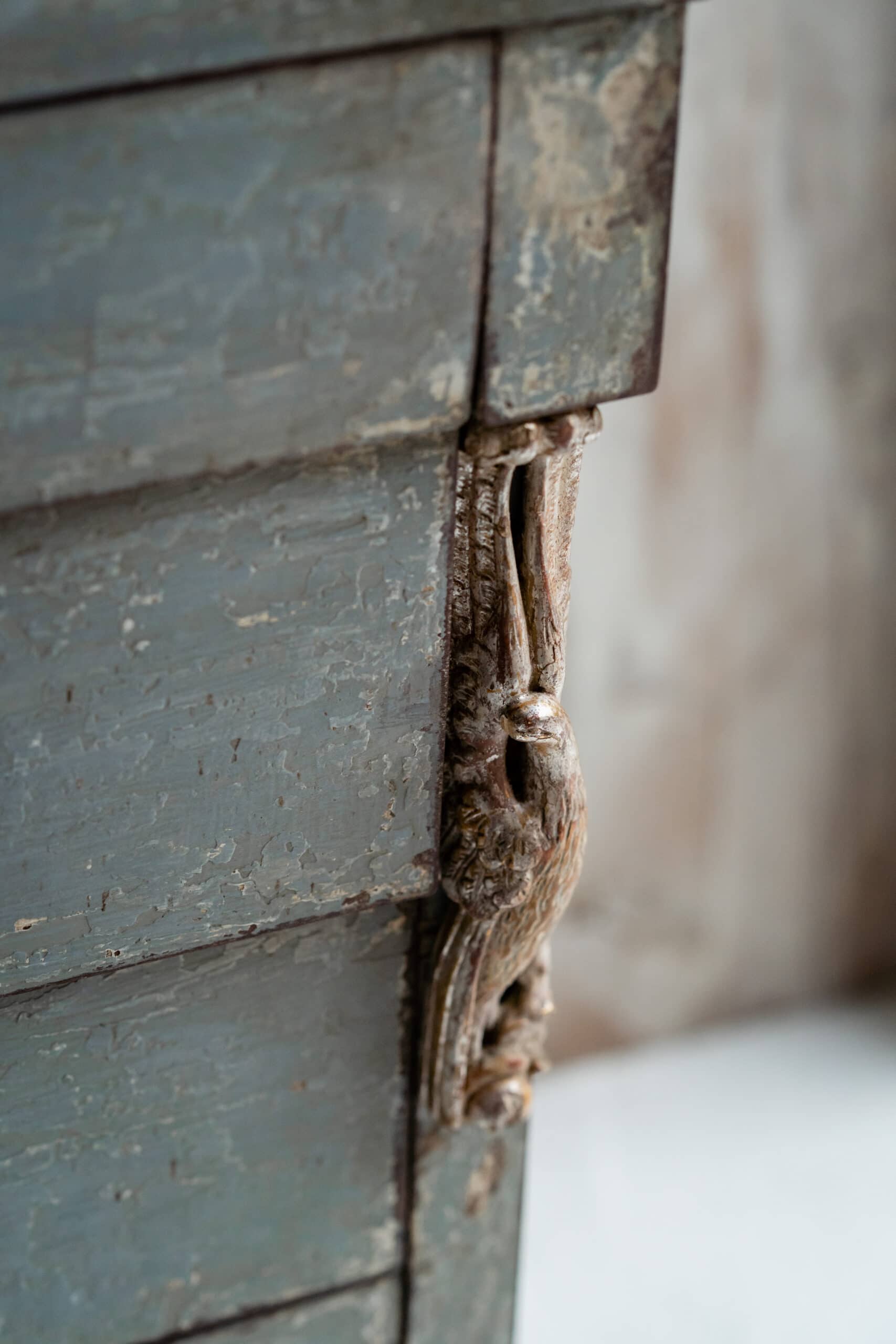 Original Swedish Gustavian Light Powder Blue Painted Commode c.1780