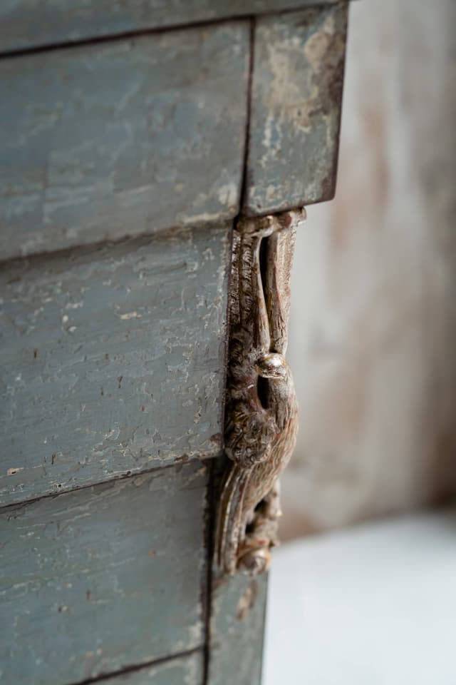 Original Swedish Gustavian Light Powder Blue Painted Commode c.1780
