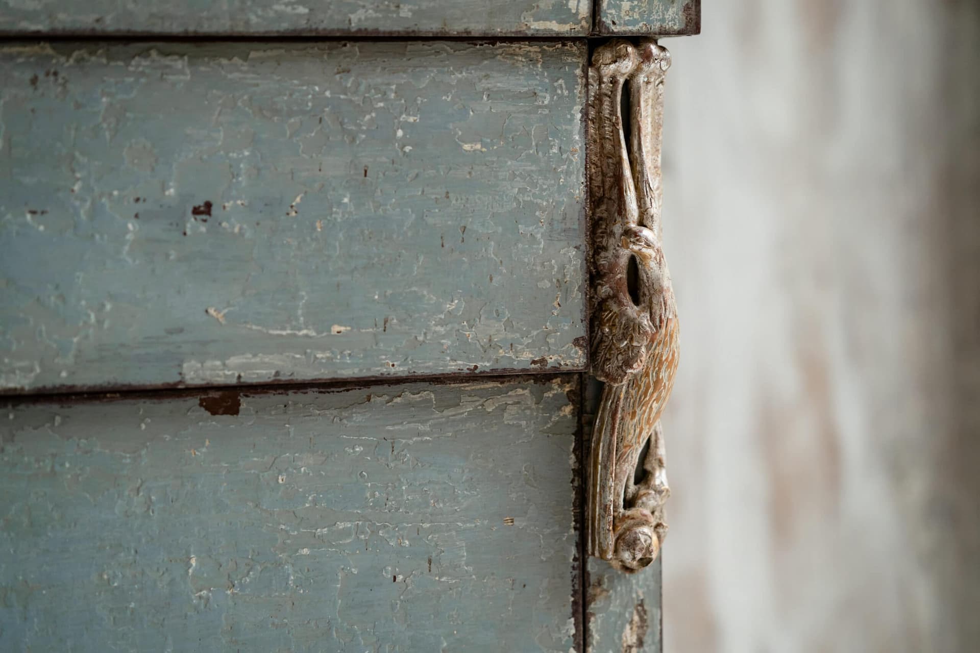 Original Swedish Gustavian Light Powder Blue Painted Commode c.1780